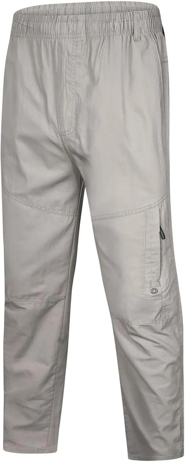 XUNRYAN Cargo Pants Mens with Multi Pockets Lightweight Quick Dry Hiking Pants Elastic Waist Running Pants Activewear