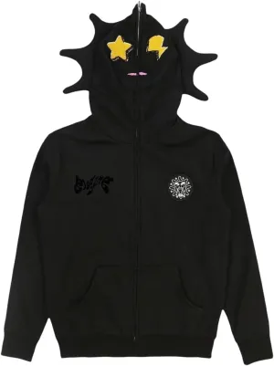 Y2K Skeleton Oversized Full Zip Up Hoodie Women Rhinestone Skull Graphic Sweatshirt E-Girl Streetwear