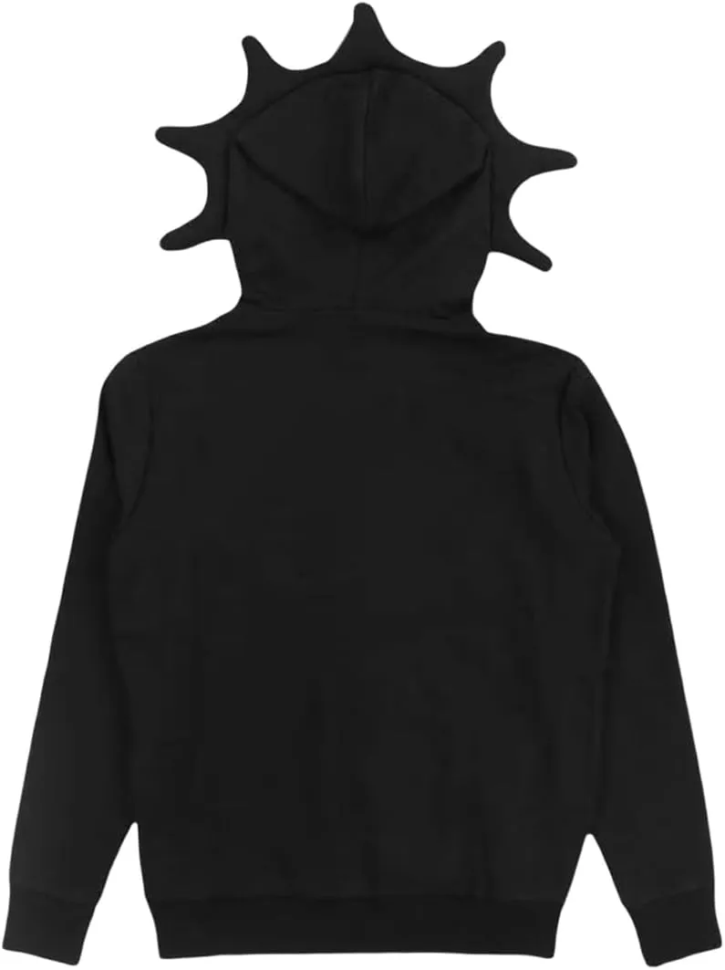 Y2K Skeleton Oversized Full Zip Up Hoodie Women Rhinestone Skull Graphic Sweatshirt E-Girl Streetwear