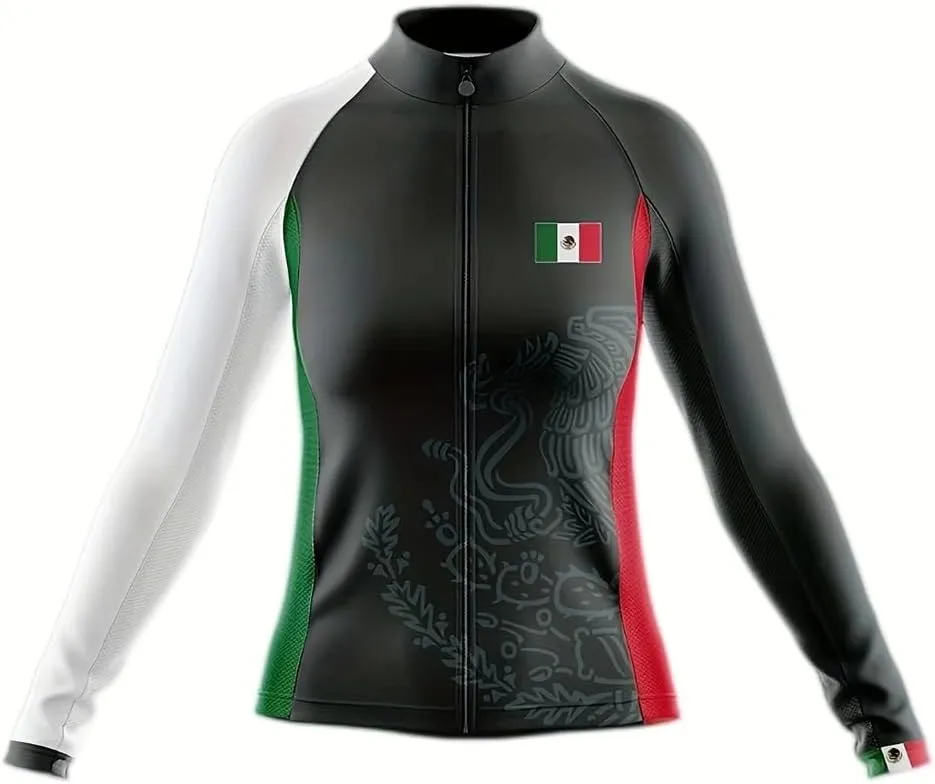 YIBIMOTTO Mens Cycling Jersey Printed Long Sleeve Full Zip Quick Dry Running T-shirt 3 Rear Pockets Biking Shirt