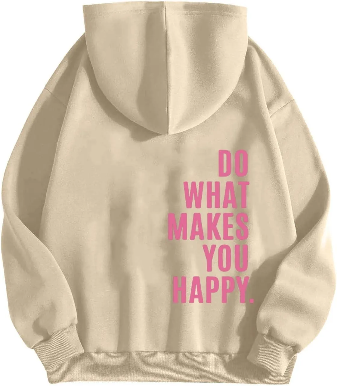 YUHGODO Women Oversized Hoodie Long Sleeve Letter Print Casual Drawstring Cute Preppy Pullover Sweatshirts for Teen Girls