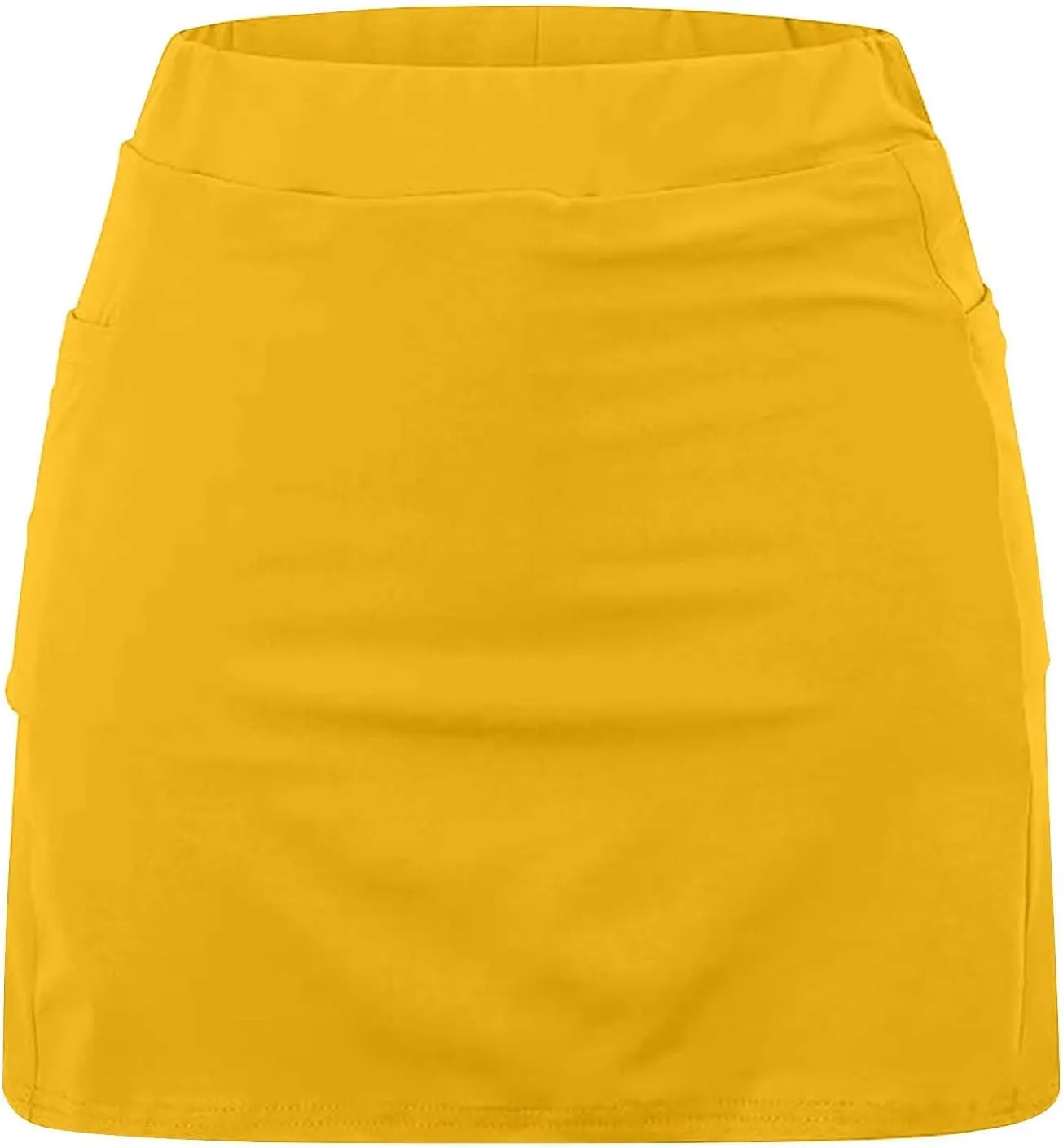 Zkuisw Shorts for Women 2024 Fashion Mid-Waist Stretch Yoga Athletic Skirt Pants Casual Solid Sports Shorts Leggings Skorts